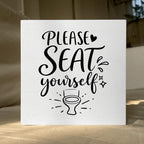 Funny Rustic Bathroom Decor Wooden Box Sign 5x5 Inch - "PLEASE SEAT yourself" Humorous Restroom Shelf Table Decor, Farmhouse Style Wall Countertop Ornament for Home Guest Bathroom Housewarming Gift - Image 5