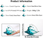 Qianwei Hand Blown Glass Conch Shell Figurines Ornament - Seashell Handmade Sea Animals for Home Crystal Glass Sculpture Coastal Decor - Ocean Beach Sea Shell Collection for Birthday Gift - Image 2