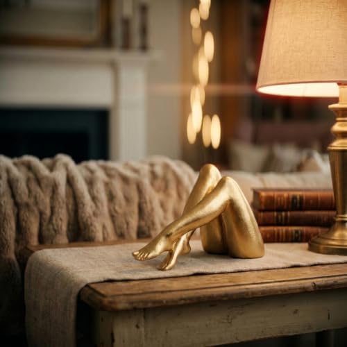Gold Room Decor Resin Legs Sculpture, Side-Lying Statue for Desk - Image 4