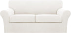 Turquoize 3 Piece Sofa Covers for 2 Cushion Couch Sofa Slipcover Soft Couch by Turquoize