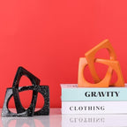 Modern Geometric Sculpture White Knot Statue Decor, Home Bookcase Centerpiece Jax Decorative, Tabletop Sculpture and Figurines, for Home Decor Accent Cube Ornaments - Image 6