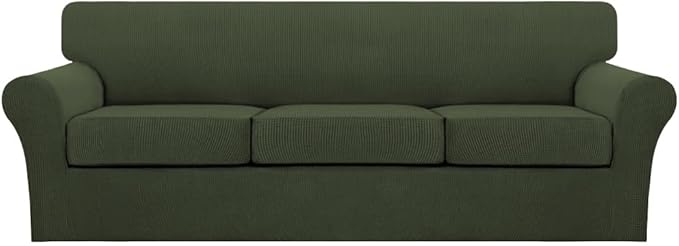 Turquoize 4 Piece Sofa Covers for 3 Cushion Couch Sofa Slipcover Soft Couch by Turquoize