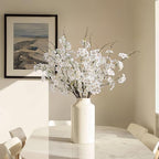 Artificial Cherry Blossom Branches 27.6In Silk Cherry Blossom Branches Long Stem Artificial Flowers for Tall Vase, for Home Decor, Spring Decor,Weddings Decor, Party&Festival Gifts 12PCS,White - Image 5