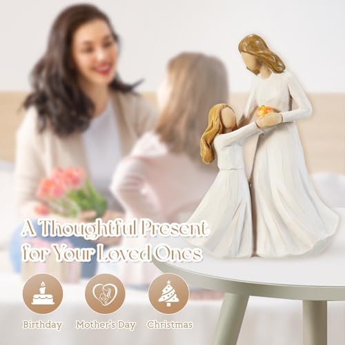 Mother Daughter Figurine, Mom and Child Resin Statue, Sentimental Family Love Sculpture, Tabletop Home Decor, Mother's Day Decor - Image 5