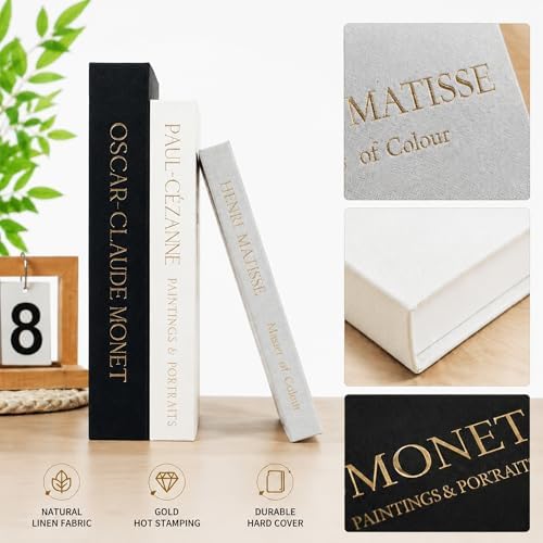 Decorative Books for Home Decor, Set of 3 Linen Fake Books, Blue - Image 2