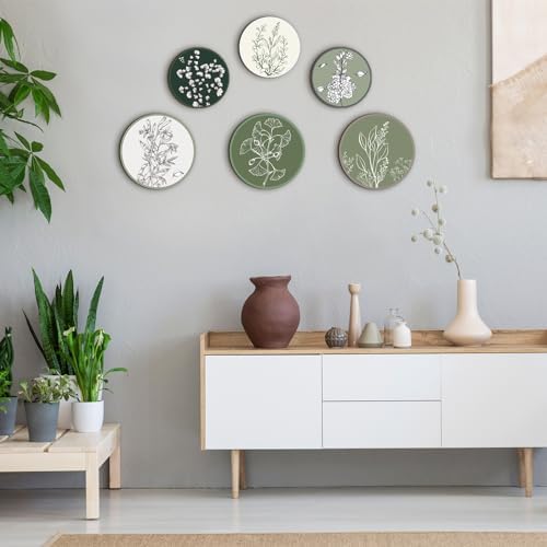 Barydat 6 Pcs Boho Wooden Plant Wall Art Decor,Greenery,8 Inch, 10 Inch - Image 6
