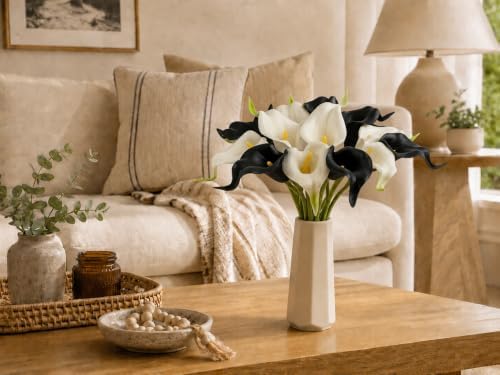 Mandy's 20pcs Black and White Calla Lily Artificial Flowers - Image 5