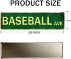 Baseball Decor For Boys Room Baseball Sports Vintage Metal Baseball Ave Tin Signs For Man Cave Boys Only Signs For Kids Room Decor Baseball Ave Theme Party Decorations Poster 4x16 Inch - Image 2