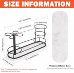 Toothbrush Holder Stand for Bathroom, Metal Toothbrush Organizer with Marble Base, Toothbrush Storage Collection for Family, Suitable for Home Hotel Countertop Vanity (Large, Matte Black) - Image 2