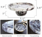 Marble Decorative Tray, 7" Round Marble Tray for Coffee Table - Image 2