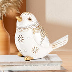 Boho White Bird Figurine for Home Decor,Resin Shelf Accent Sculpture by Xintim
