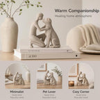 Adjustable Minimalist Dog and Human Resin Sculpture for Home Shelf Decor - Image 4