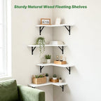 NATURE'S SOURCE Corner Floating Shelves Wall Mounted, White, Set of 4 - Image 5