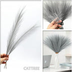 CATTREE Artificial Pampas Grass Stems, Light Gray, 18 Inch, 30 Pcs - Image 5