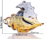 Hand Blown Glass Conch Statues, Gray and Amber Glass Art Figurines, Conch Shells for Coastal Home Decor, Living Room TV Stand and Bookcase Decor, Bathroom Shelf Tops and Cabinet Decor. - Image 2