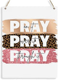 Inspirational Decor Pray On It Bible Verse Wall Art Christian Gifts for Women Scripture Wooden Hanging Sign for Modern Home Office Kids Room Bathroom Bedroom Wall Art Decoration 8 x 10 Inches by BELLOWDEER
