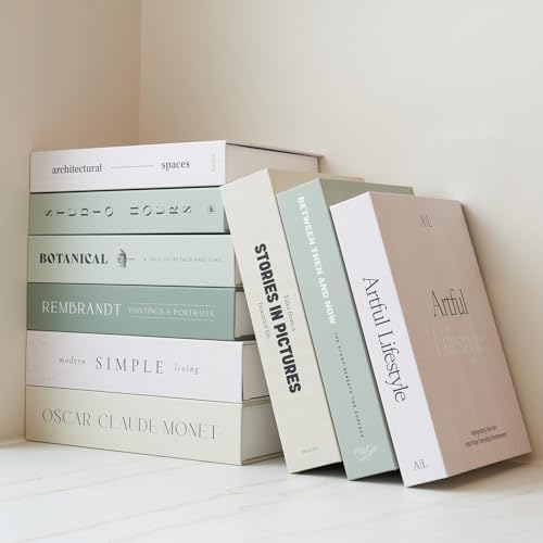 Beautiful Decorative Books - Set of 9 Boxes for Coffee Table Decor by ZICOTO