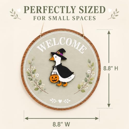 Halloween Door Decor, Goose Decor Interchangeable Welcome Sign, Front Door Goose Door Hanger, Seasonal Interchangeable Welcome Home Sign, Welcome Sign Front Door Decor - Image 2