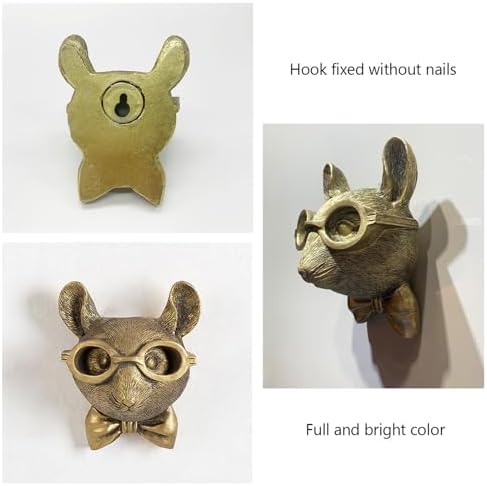 GUASDIE Animal Wall Decor: Faux Deer Head Mount, Resin Animal Head Wall Hanging for Living Room, Bedroom, Bathroom, Kitchen, Unique Art, Sculptures Home Decor, Gift, Rat - Image 4