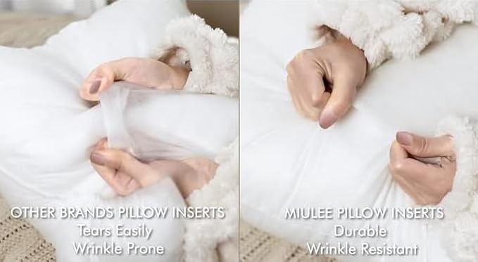 MIULEE Pillow Insert 14x22 Inch Decorative Rectangle Throw Pillow Inserts | - Image 6