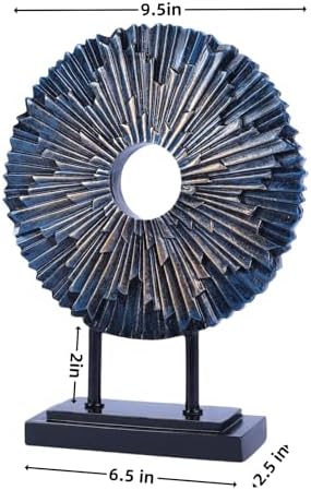 Minimalist Round Statue Above Cabinet Decor Kitchen, Modern Decorative Sculpture Home Decorations for Living Room Coffee Table, Office Decor Items, Center Pieces Decoration (Blue) - Image 2