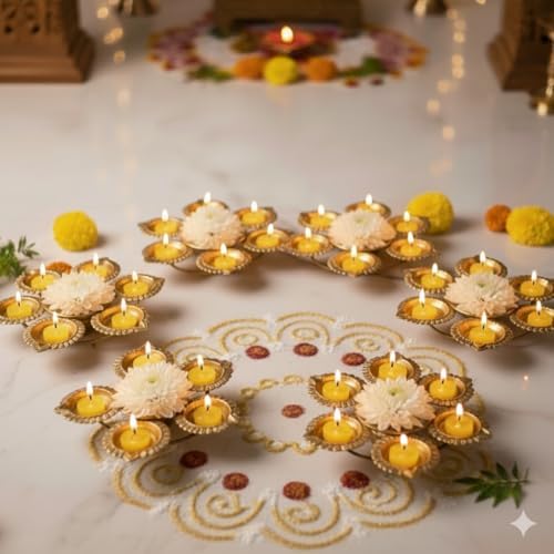 SATVIK Traditional Metal Urli for Decoration – Set of 6 | Antique Finish Decorative Urli Bowls for Floating Flowers, Diyas & Candles | Metal Urli for Home, Temple & Festive Décor - Image 2
