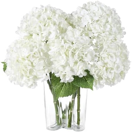 Coferset 3pcs Lifelike Real Touch Hydrangea Artificial Flowers,White by Coferset