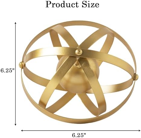 Metal Table Top Decor, 3D Metal Geometric Sculpture, Gold Abstract Sculpture for Home Decor, Table Decorations for Home, Decorative Sphere Art Decor - Image 3