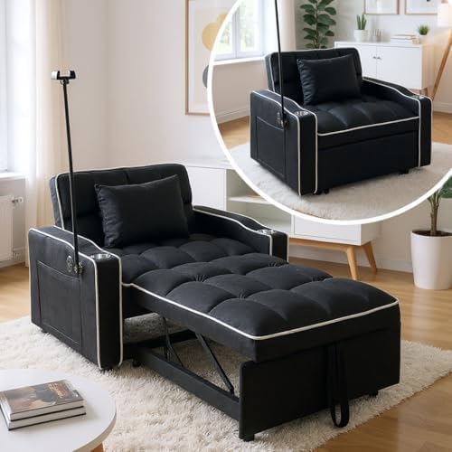 Convertible Sleeper Chair, Pull Out Chair Sleeper - Image 3