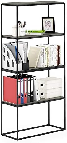 Furinno Moretti 2-Tier Metal Frame Storage Shelves, French Oak Grey - Image 7