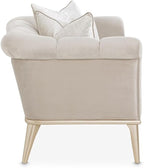 MICHAEL AMINI Yvette Chair and a Half in Porcini Velvet and Champagne Wood Frame - Image 7