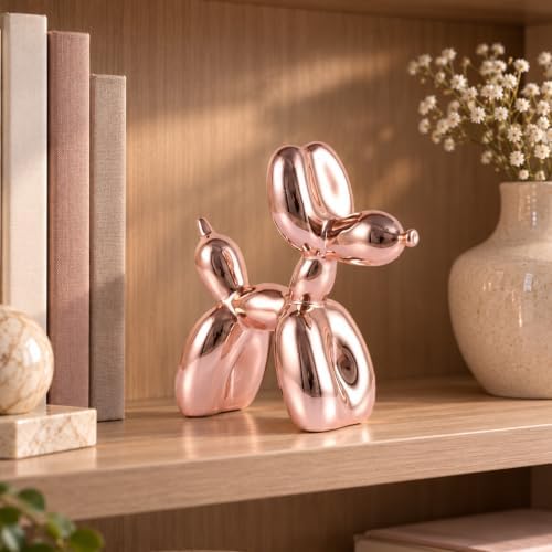 Pink Balloon Dog Decor - Animal, Shelf & Modern Desk Statue - Office Gold Decorations - Image 5