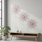 ZEXUIRU 3 Set Silver Starburst Wall Art for Home Decor Metal Bling Crystal Rhinestones Sunburst Wall Decor Sparkling Rhinestone Art Accent Silver - 13in - Image 3