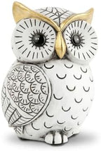 Smadeer Black and White Owl Statue, Small Resin Owl Boho Shelf Decor by Smadeer