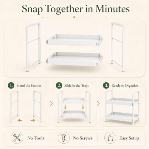 2 Tier Bathroom Counter Shelf Organizer for Skincare Makeup - Image 4