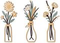 puthiac Wooden Floral Vase Wall Art Set of 3, Rustic Boho Farmhouse Decor by PUTHIAC