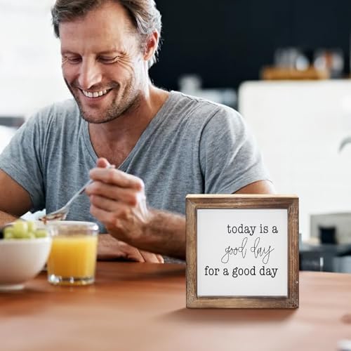 Today is A Good Day for A Good Day Inspirational Wood Box Sign for Home Decor,Freestanding Mini Wood Block Sign for Desk,Shelf or Wall Display 6" x 6" x 1.57" - Image 4