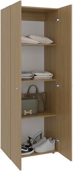 Soham Closet System Eco-Friendly Bedroom Organizer in Macadamia Finish - Image 9