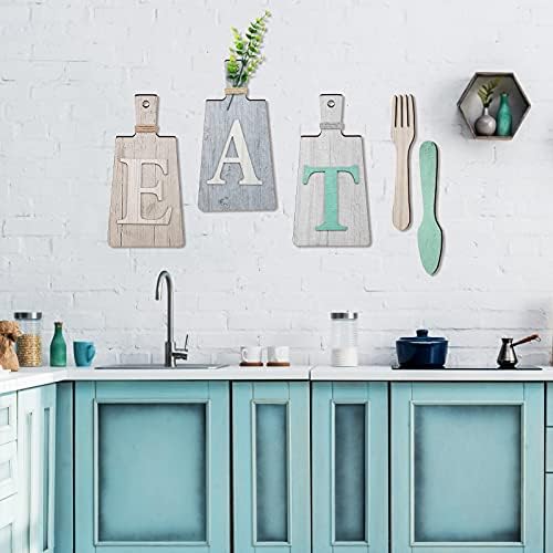 Jetec Cutting Board Eat Sign Set Wall Decor, Beige, Dark Gray, Gray White - Image 4