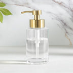 Enra Glass Soap Dispenser, Clear Bottle Gold Pump Liquid Hand Soap by Enra