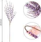OUKEYI 8 Pcs 29.5“ Long Artificial Jasmine Flowers Tall Fake Flower Bouquet Faux Jasmine Plants Dry Branches for Wedding Home Party Office Party DIY Decor (Light Purple), OUKEYI-100882 - Image 3