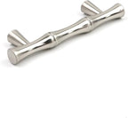 2PCS Bamboo Cabinet Handles, Zinc Alloy Silver Drawer Pull, 2.5 Inch Hole - Image 5