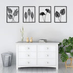 Black Metal Wall Art Frame Decor for Livingroom, 4PCS, Plant Themed, 17x12" - Image 3