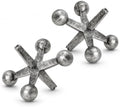 4 Inch Metallic Silver Jacks Decor Set of 2 by AMOIENSIS