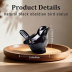 Black Obsidian Crystal Bird Figurine, Bird & Animal Home Decor - Image 2