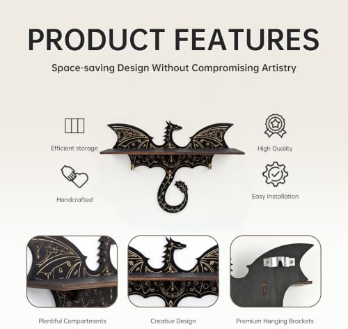 Dragon Shelf, Dragon Decor, Crystal Display Shelf, Gothic Fantasy Decor - Image 5