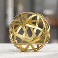 Gold Decorative Sphere, Metal Coffee Table Decor Sculpture, Modern Home Decor Accent for Tabletop, Centerpiece, Shelf Display- Elegant Metal Sphere Decor with Luxury Golden Finish by MOCOME