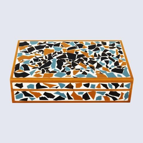 Handicrafts Home Decorative Storage Box 10x6 – Remote Organizer Box with Lid, Modern Decorative Keepsake Box, Boho Shelf Décor, Memory Box for Photos or Letters, Decorative Box for Table Décor - Image 4