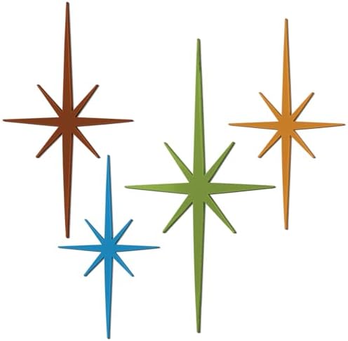 Blulu 4 Pcs Starburst Shaped Wall Decor Mid Century Modern Art,Modern by Blulu