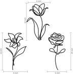 Metal Flowers Wall Art Set of 3, Farmhouse Minimalist Home Decoration - Image 3